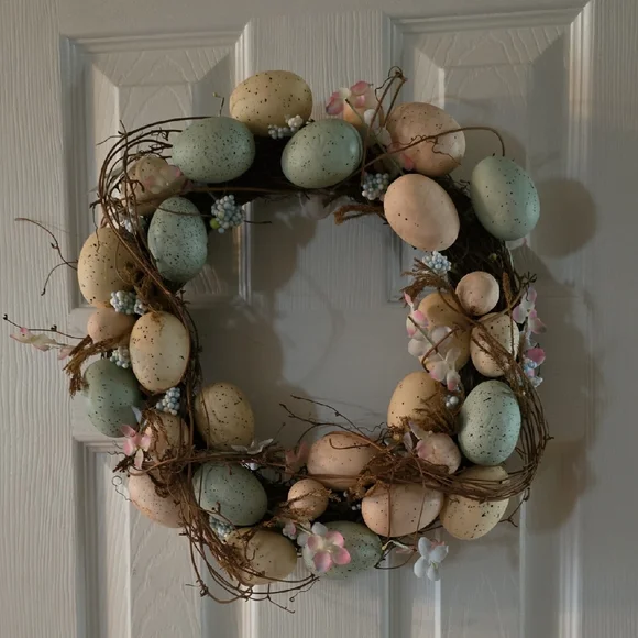 Easter Egg Wreath with Pastel Accents, **Blemish