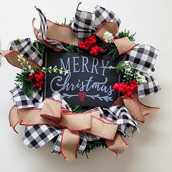 Merry Christmas Door or Wall Wreath