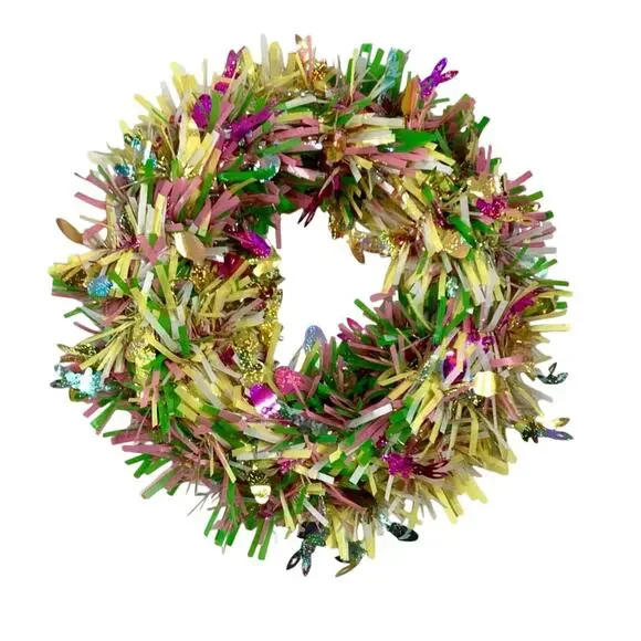 Easter Pastel Tinsel Egg Wreath