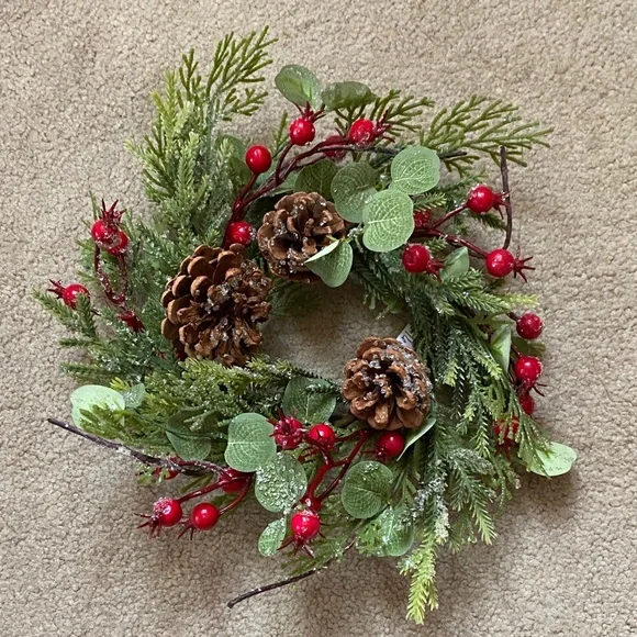 Festive Green and Red Holiday Wreath