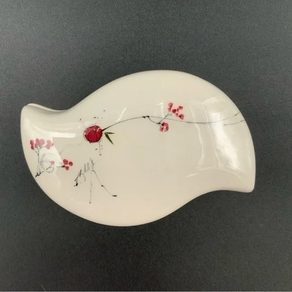 Signed Barbara Baatz USA Pottery Blossom Art Trinket Box Minimalist MCM