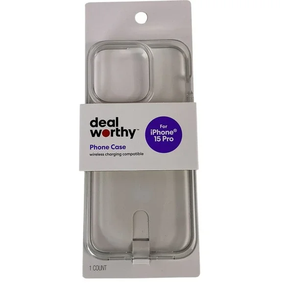 Deal Worthy Clear Phone Case for‎ iPhone 15 Pro Wireless Charging Compatible NEW