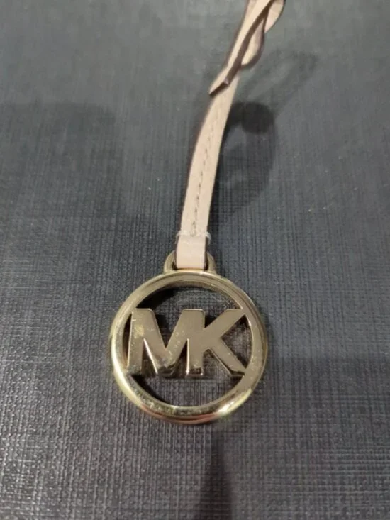 Michael Kors Bag Charm with Leather Strap Gold