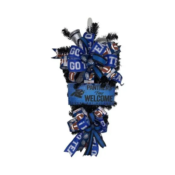 Carolina Panthers Door Wreath Swag