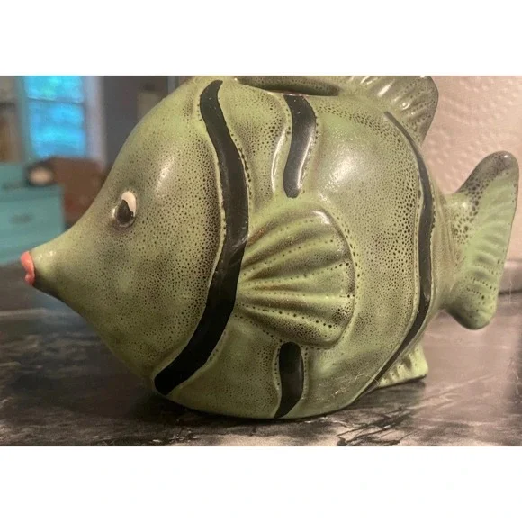 Decorative Ceramic Green Fish Figurine for your home Or Office Tropical 8