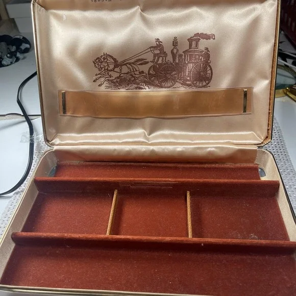 Vtg Farrington Texol Men's Jewelry Box Dividers Brown 10