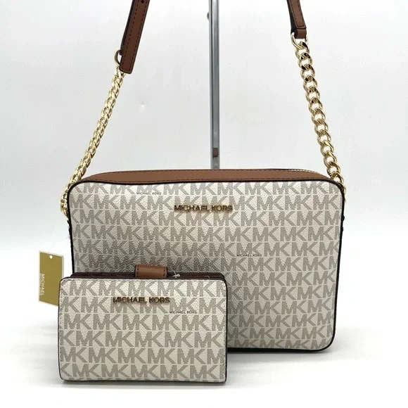 Michael Kors EW Crossbody Bag & Medium Signature Logo Wallet