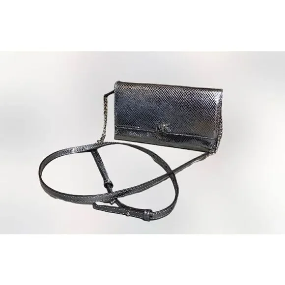 Michael Kors Gunmetal Metallic Crossbody Clutch NWOT
