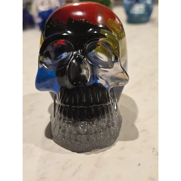 Handmade Resin Skull With Fish Inside And A Duck. 746