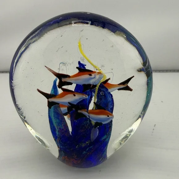 Aquarium Art Glass Nautical Fish Sea life Figurine Statue Decor