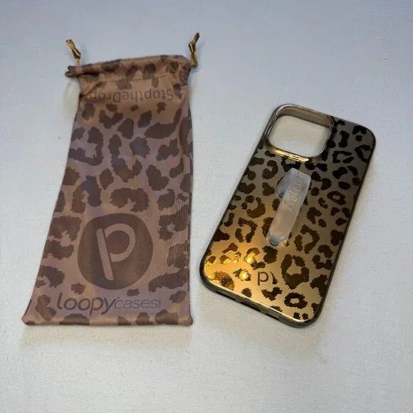 Loopy Case iPhone‎ 11 Pro Gold Leopard Righty with Bag