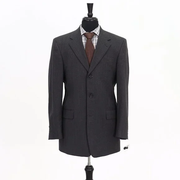 Hart Schaffner Marx Bespoke Golden Trumpeter 39L Gray Sport Coat Jacket 3B B286