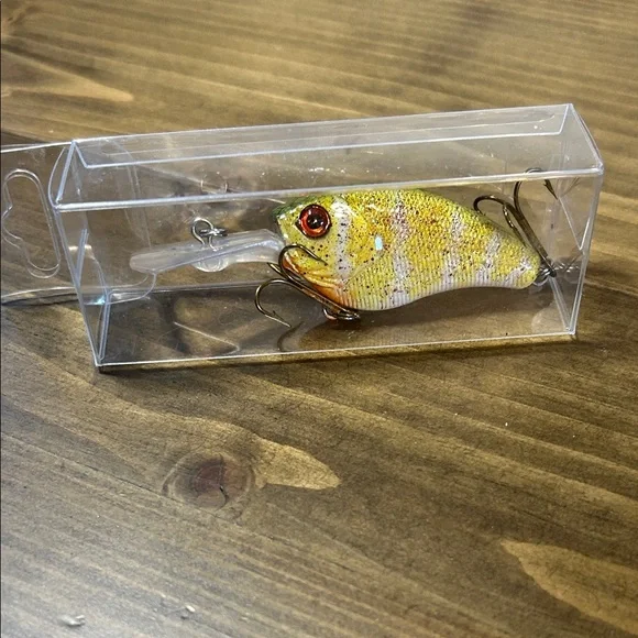 Yellow Fishing Lure with Red Accents