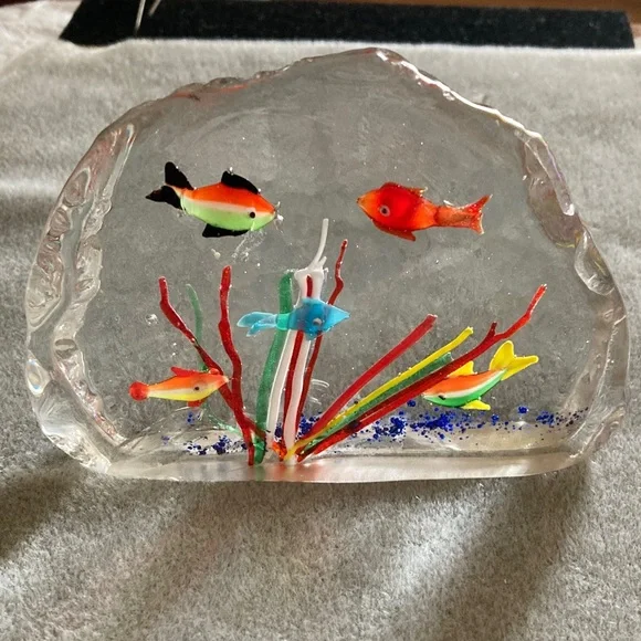 Colorful Glass Fish Aquarium Decor