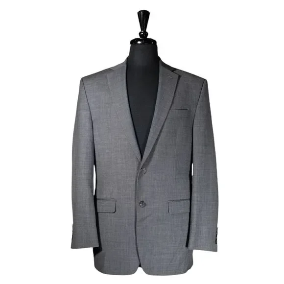 Chaps Ralph Lauren Mens Blazer Gray Wool Blend Stretch Jacket Sport Coat 38R