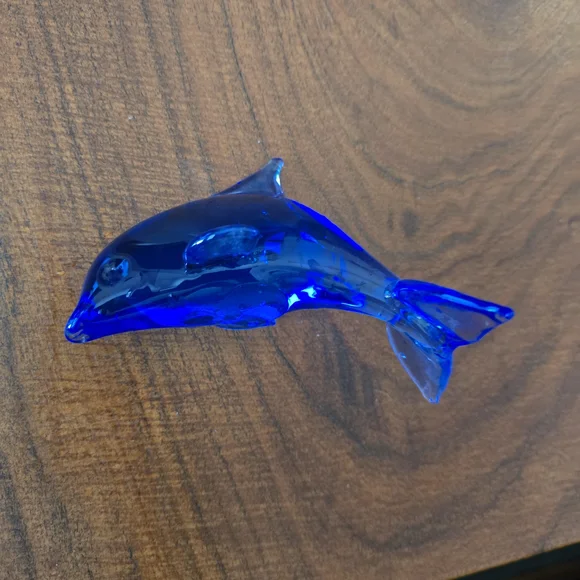 Oceanic Blue Glass Dolphin Ornament
