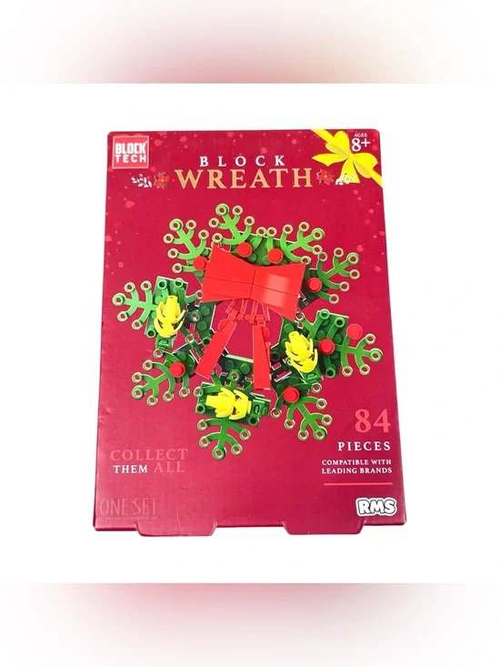 Red & Green Block Wreath Kit