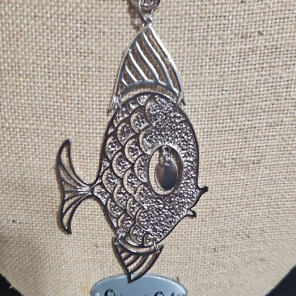 Vintage Silver-tone Fish Pendant