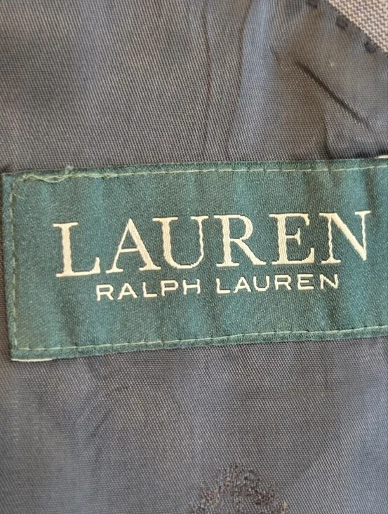 Lauren Ralph Lauren Gray Windowpane Wool Blend Sport Coat Blazer 52R Classic Fit