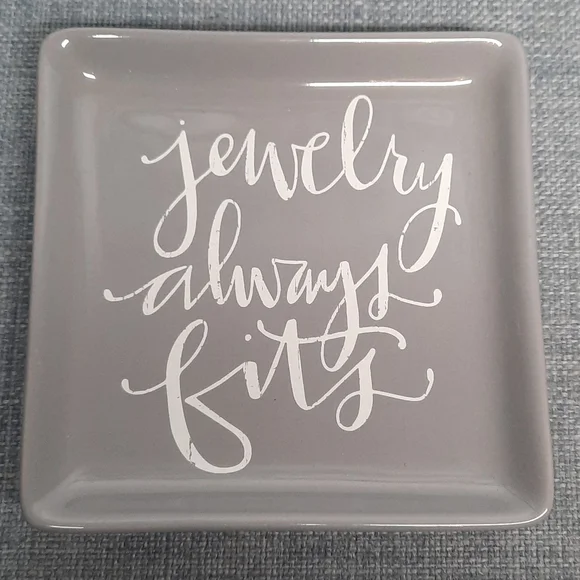 Ceramic Trinket Tray Dresser Dish Jewelry Always Fits Organizer Square
