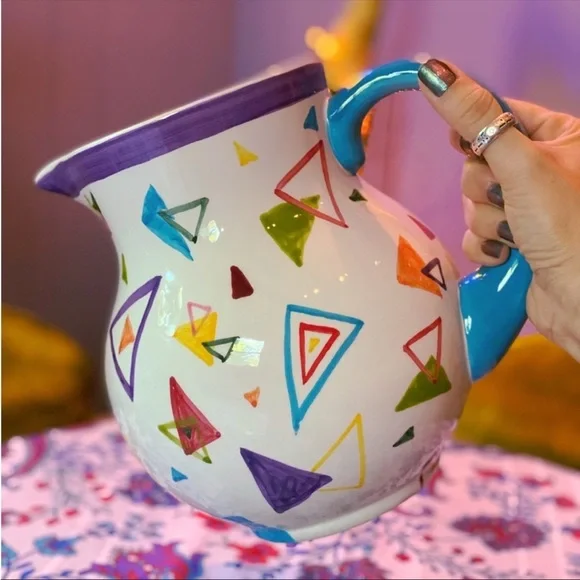 Vintage 1980s/1990s Designpac geometric ceramic pitcher/vase