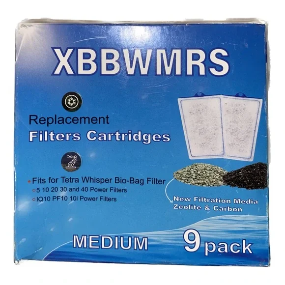 XBBWMRS 9PK Medium Filter Cartridges for Tetra Whisper Bio-Bag Filters PF10 10i