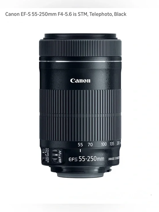 Canon 55-250mm EF-S IS II Telephoto Zoom Lens - Black