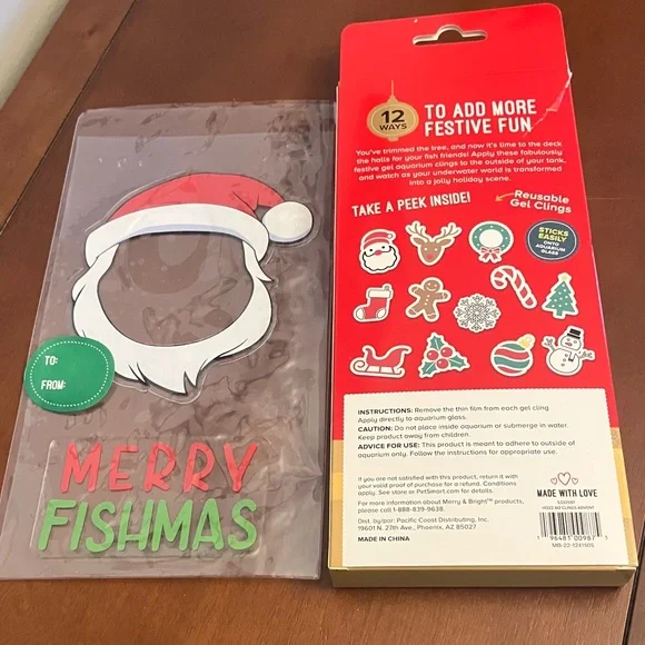Festive Fish Tank Gel Clings