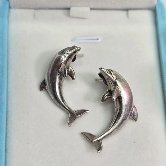 Sterling Silver Dolphin Earrings