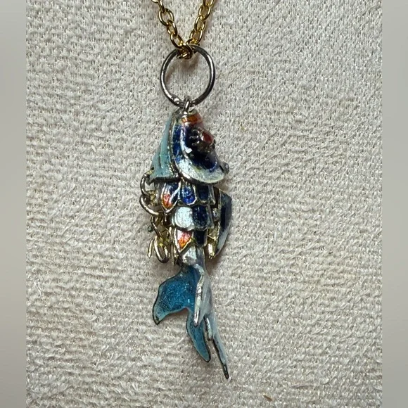 Vintage Koi Fish Pendant | Mixed Metal Fantasy Charm | Artisan St