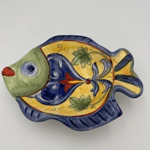 Vintage Hand painted Fish Trinket Holder