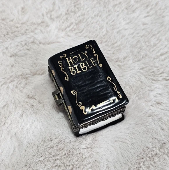 Black and Gold Miniature Holy Bible Locket