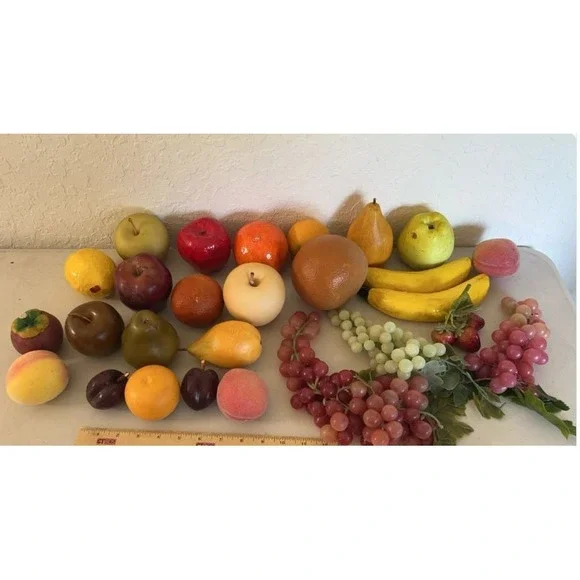 27 Piece Mix of Plastic and Wooden Fruits