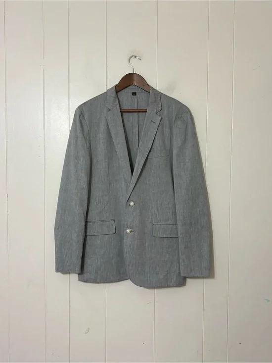 J.Crew Ludlow Somelos Blazer 40R Gray Stretch Cotton Linen Sport Coat NWT