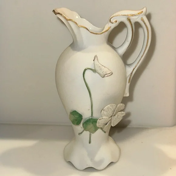 NORCREST Japan VINTAGE Ceramic “Spring Pansy” 4” Gold Trim Bud Vase