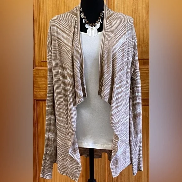 Michael Kors Cardigan Waterfall Open Front Tan Size Large