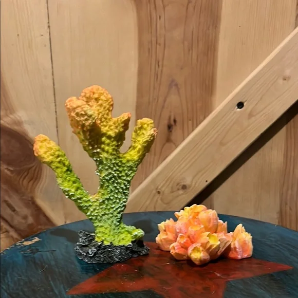 Vibrant Orange and Green Fish Decor Accent