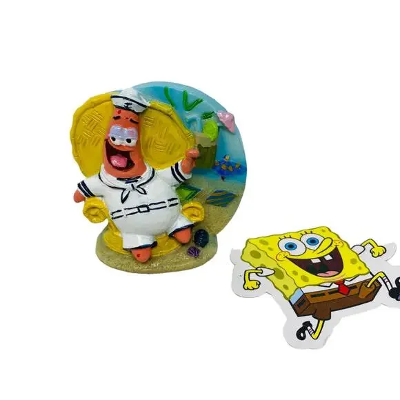 Sponge Bob Patrick in Lounge chair Aerating Resin PennPlax Orn. Sponge Bob