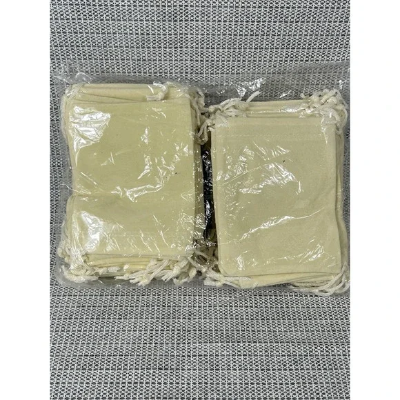 Crafts 4.5x3.5 Cream Velvet Bags -45 Small Velvet Drawstring Pouches Bulk