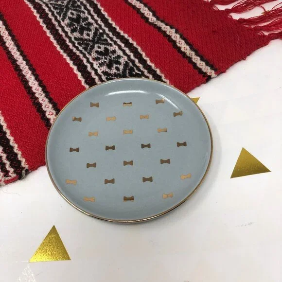 Doghaus Ceramic Gold Dog Bone Jewelry Dish