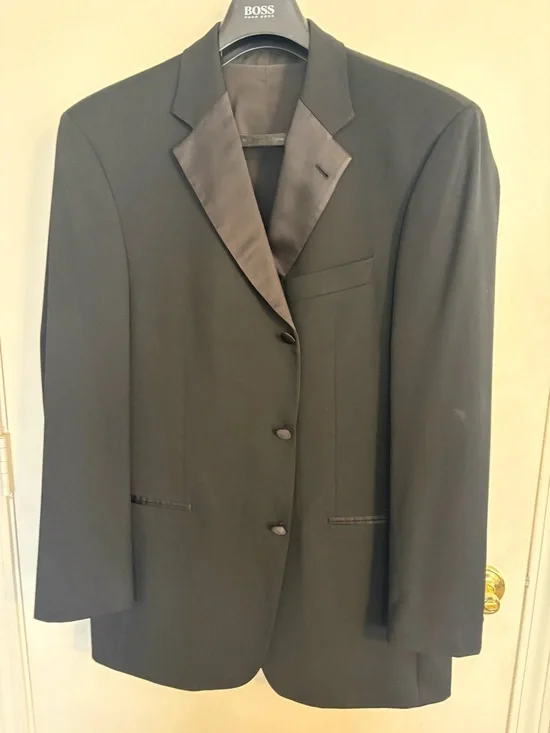 BOSS Black Satin-Lapel Tuxedo Jacket and Vest