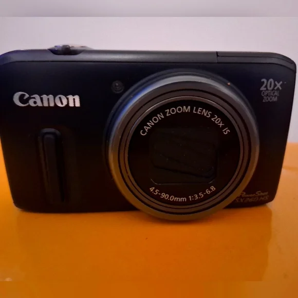 Vintage Canon Black Digital Camera with 20x Optical Zoom