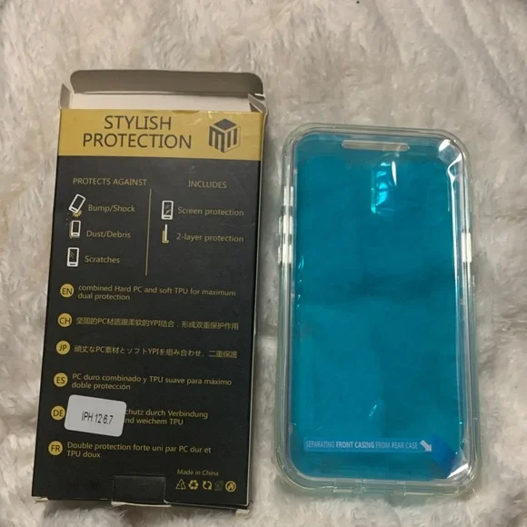 Clear and Blue Phone Case
