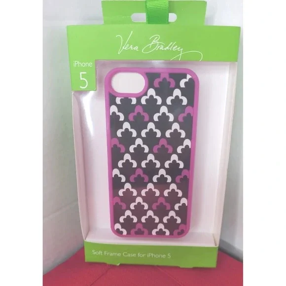 Vera Bradley Flexible Frame Phone Case for IPhone‎ 5 Cranberry Magenta New Gift