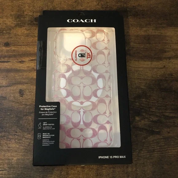 Coach Signature Pink iPhone 15 Pro‎ Max Case