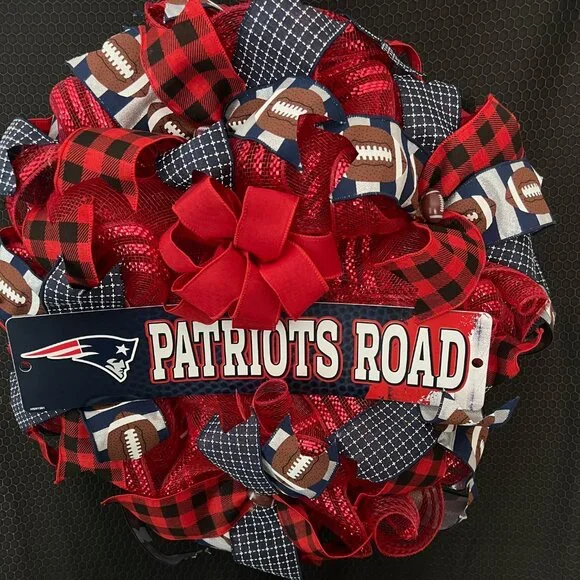 New England Patriots Deco Mesh Wreath