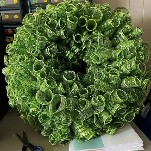 Green Deco Mesh Wreath Base-Decorate Yourself