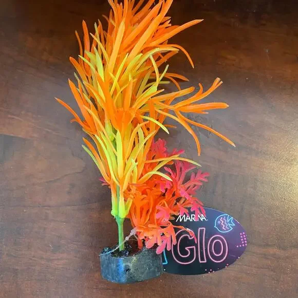 Glow under Blue LED Light Aquarium Plant Decor 7.5
