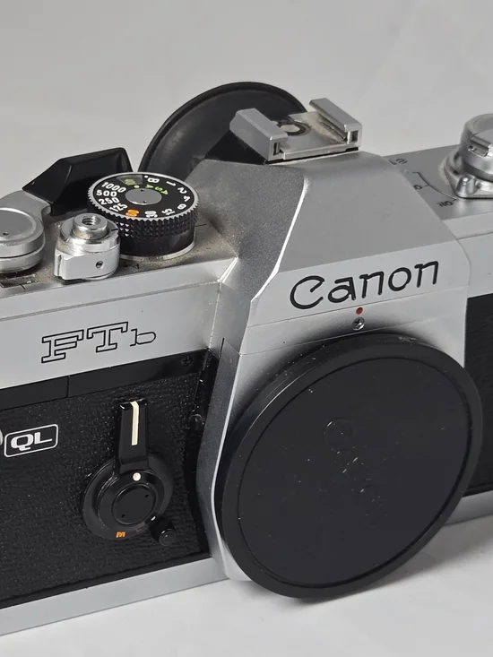Canon Silver and Black 35mm SLR Camera Body - Classic FTb Styling