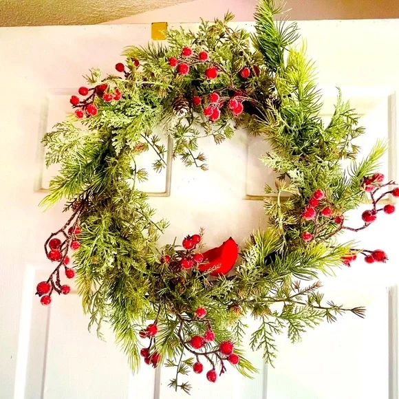 Icy Pine & Sugar Berry Cardinal Wreath